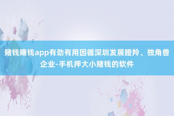 赌钱赚钱app有劲有用因循深圳发展瞪羚、独角兽企业-手机押大小赌钱的软件