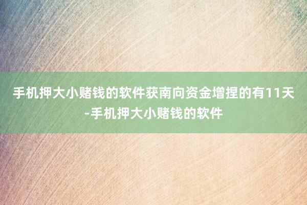 手机押大小赌钱的软件获南向资金增捏的有11天-手机押大小赌钱的软件