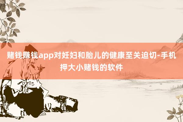 赌钱赚钱app对妊妇和胎儿的健康至关迫切-手机押大小赌钱的软件