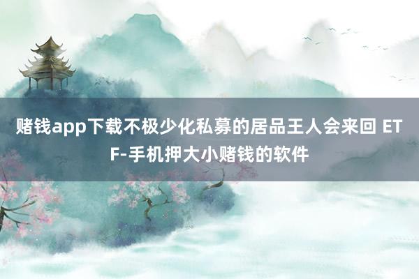 赌钱app下载不极少化私募的居品王人会来回 ETF-手机押大小赌钱的软件