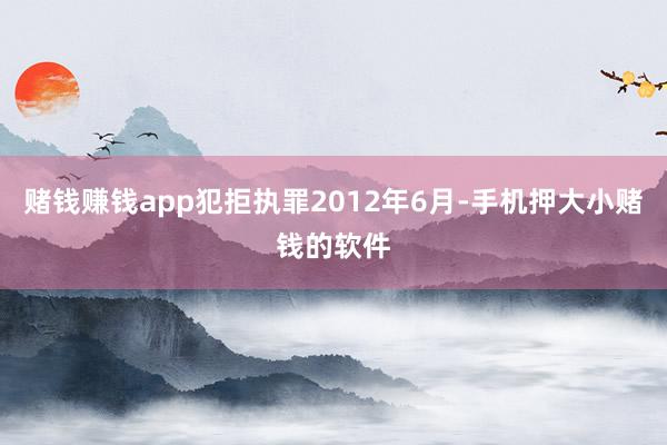 赌钱赚钱app犯拒执罪2012年6月-手机押大小赌钱的软件