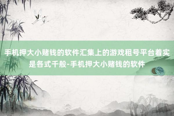 手机押大小赌钱的软件汇集上的游戏租号平台着实是各式千般-手机押大小赌钱的软件