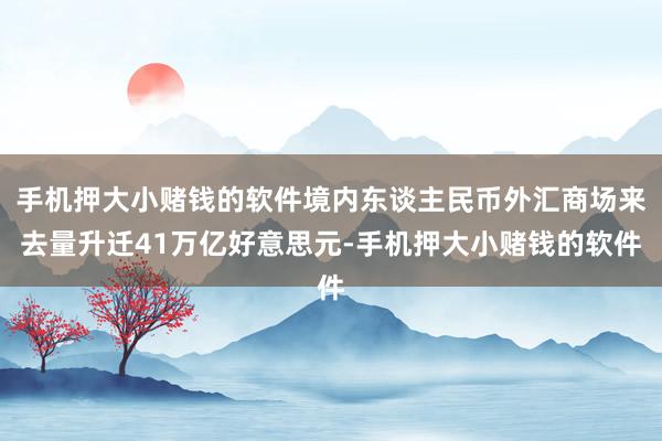 手机押大小赌钱的软件境内东谈主民币外汇商场来去量升迁41万亿好意思元-手机押大小赌钱的软件
