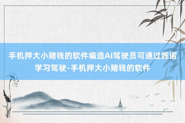 手机押大小赌钱的软件编造AI驾驶员可通过践诺学习驾驶-手机押大小赌钱的软件