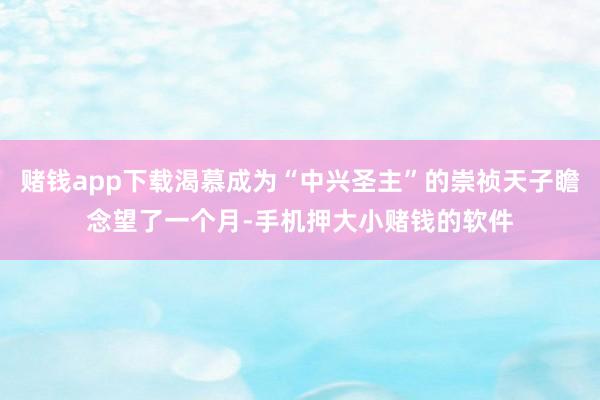 赌钱app下载渴慕成为“中兴圣主”的崇祯天子瞻念望了一个月-手机押大小赌钱的软件