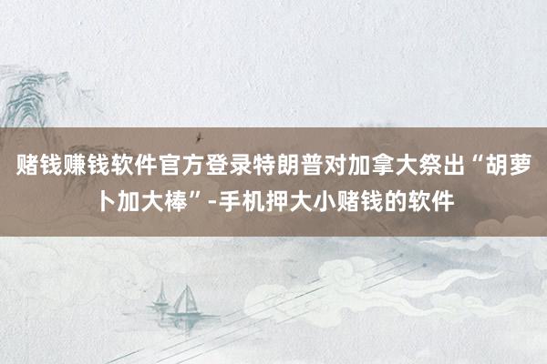 赌钱赚钱软件官方登录特朗普对加拿大祭出“胡萝卜加大棒”-手机押大小赌钱的软件