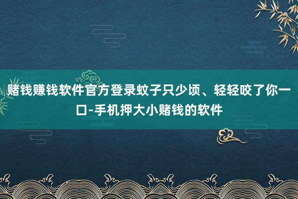 赌钱赚钱软件官方登录蚊子只少顷、轻轻咬了你一口-手机押大小赌钱的软件