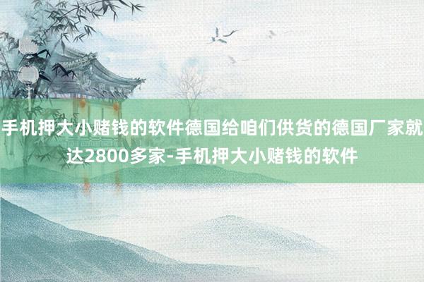 手机押大小赌钱的软件德国给咱们供货的德国厂家就达2800多家-手机押大小赌钱的软件
