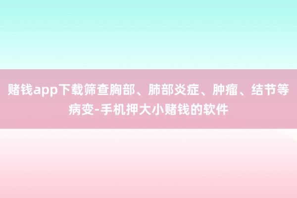 赌钱app下载筛查胸部、肺部炎症、肿瘤、结节等病变-手机押大小赌钱的软件