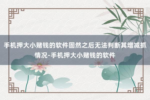 手机押大小赌钱的软件固然之后无法判断其增减抓情况-手机押大小赌钱的软件
