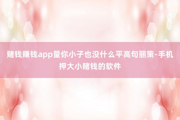 赌钱赚钱app量你小子也没什么平高句丽策-手机押大小赌钱的软件