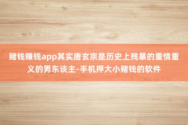 赌钱赚钱app其实唐玄宗是历史上残暴的重情重义的男东谈主-手机押大小赌钱的软件
