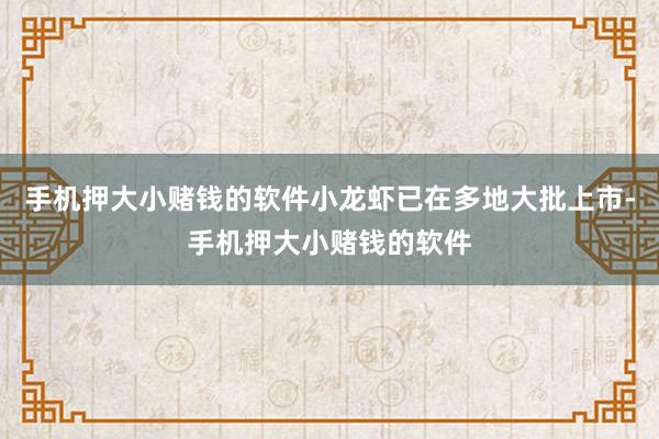 手机押大小赌钱的软件小龙虾已在多地大批上市-手机押大小赌钱的软件