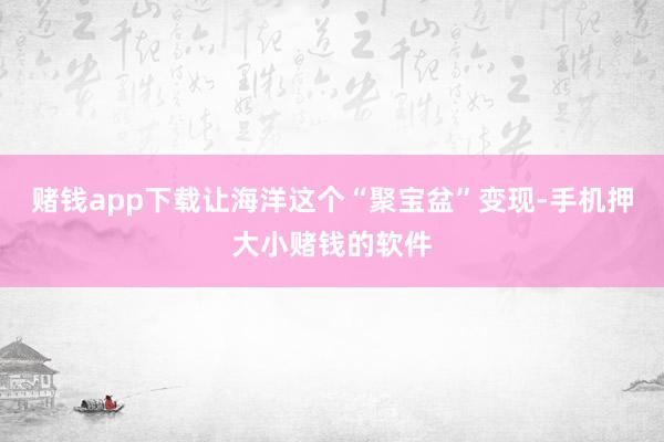 赌钱app下载让海洋这个“聚宝盆”变现-手机押大小赌钱的软件