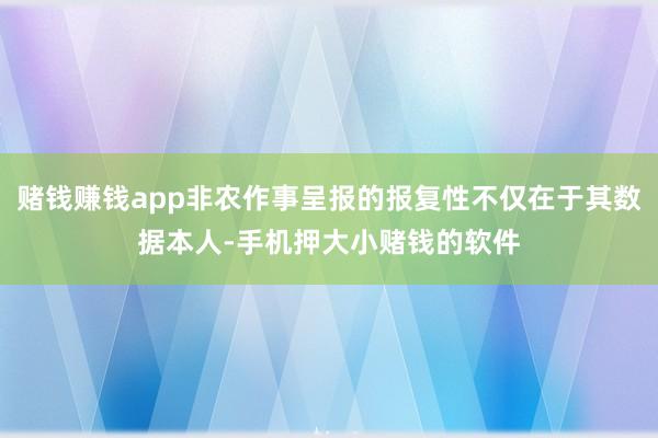 赌钱赚钱app非农作事呈报的报复性不仅在于其数据本人-手机押大小赌钱的软件