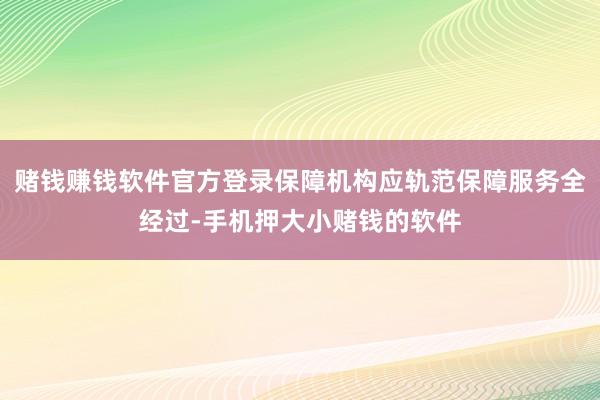 赌钱赚钱软件官方登录保障机构应轨范保障服务全经过-手机押大小赌钱的软件