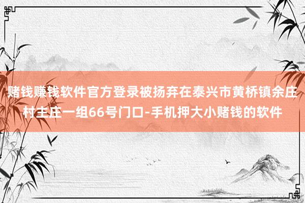 赌钱赚钱软件官方登录被扬弃在泰兴市黄桥镇余庄村主庄一组66号门口-手机押大小赌钱的软件
