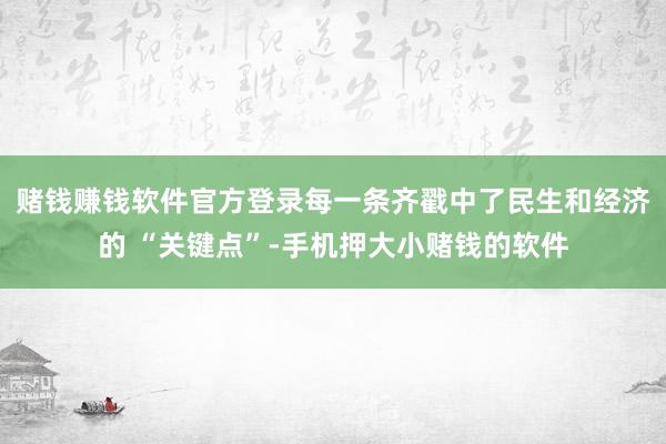 赌钱赚钱软件官方登录每一条齐戳中了民生和经济的 “关键点”-手机押大小赌钱的软件