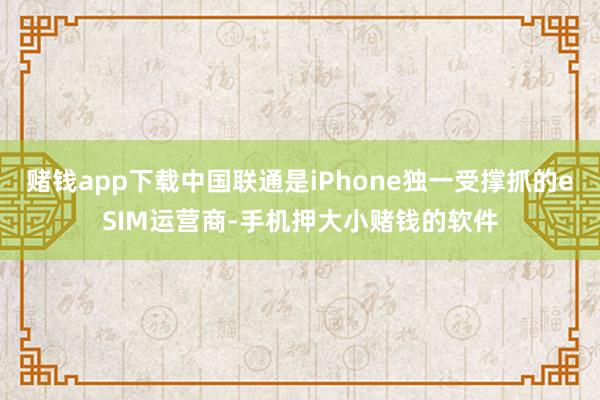 赌钱app下载中国联通是iPhone独一受撑抓的eSIM运营商-手机押大小赌钱的软件