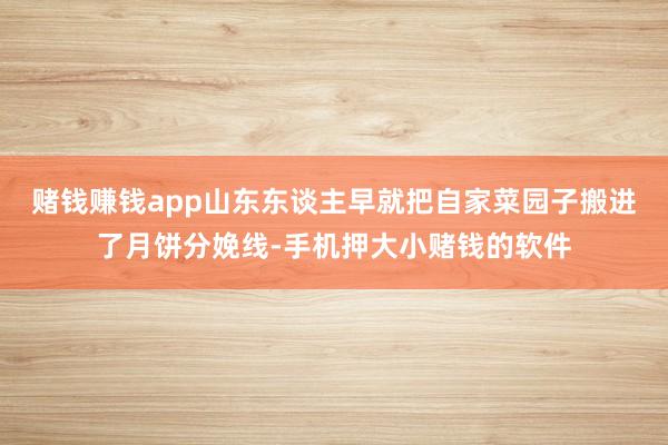 赌钱赚钱app山东东谈主早就把自家菜园子搬进了月饼分娩线-手机押大小赌钱的软件