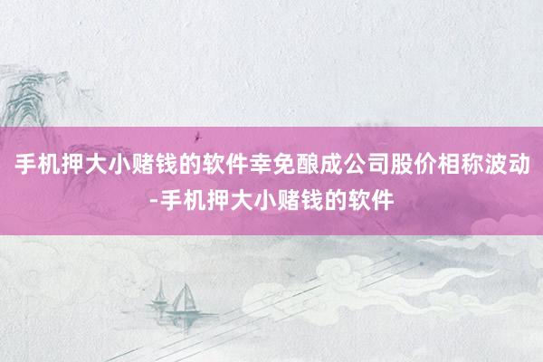 手机押大小赌钱的软件幸免酿成公司股价相称波动-手机押大小赌钱的软件