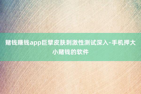 赌钱赚钱app巨擘皮肤刺激性测试深入-手机押大小赌钱的软件