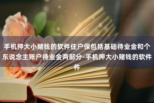 手机押大小赌钱的软件住户保包括基础待业金和个东说念主账户待业金两部分-手机押大小赌钱的软件